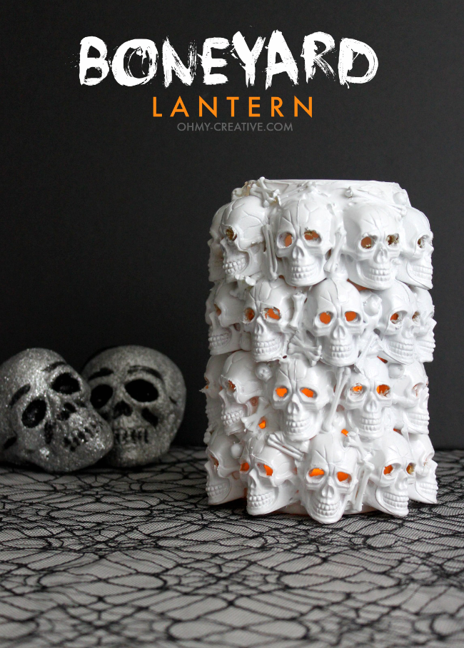 Boneyard Lantern Halloween Light #halloweencraft #halloweendecor #halloweendecorating 