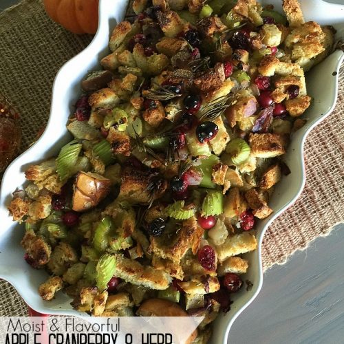 Apple Cranberry Herb Stuffing Thanksgiving