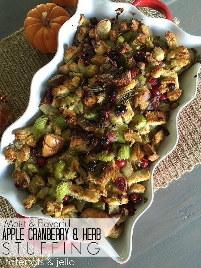 Apple Cranberry Herb Stuffing Thanksgiving 