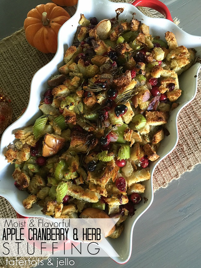 Apple Cranberry Herb Stuffing Thanksgiving