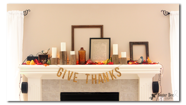 give thanks glitter banner