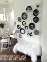 Make a Halloween Plate Wall with Inexpensive Plates and Vinyl  – plus Free Cuttable Files!
