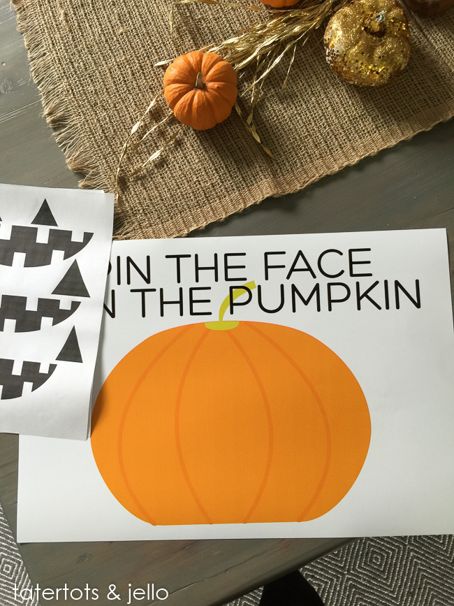 “Pin The Face on the Pumpkin” Game and Free Printable!