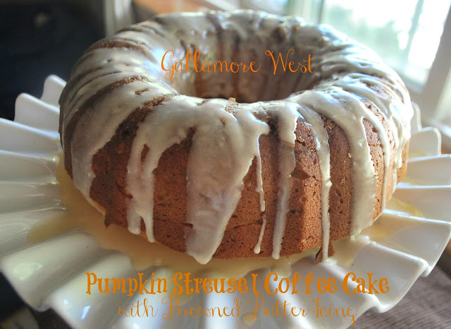 pumpkin coffee cake with browned butter icing