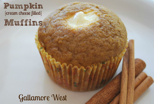 pumpkin cream cheese filled muffin recipe for fall