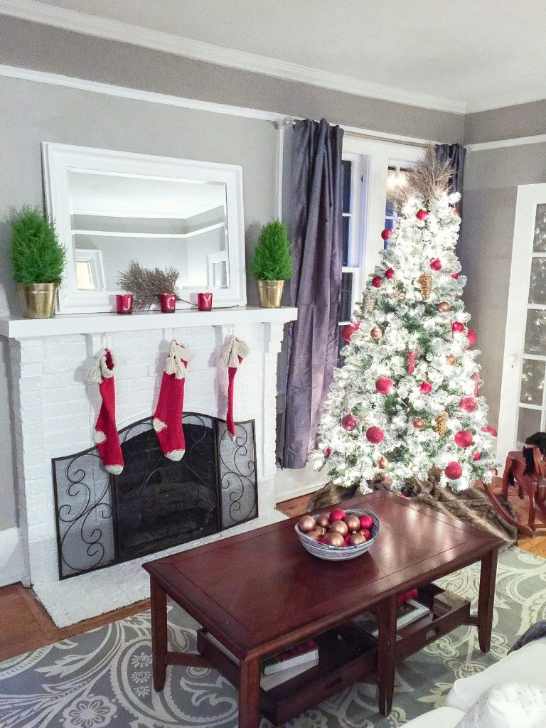 lowes holiday akeover fireplace tree