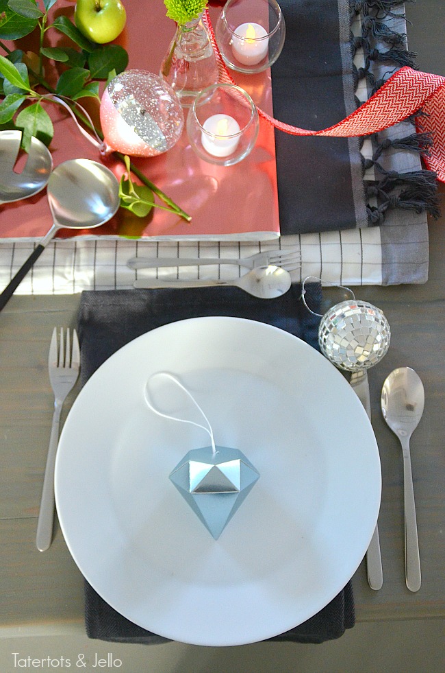 metallic holiday tablescape 