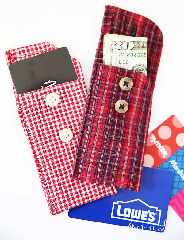 Happy Holidays: Recycled Shirt Cuff Pouch