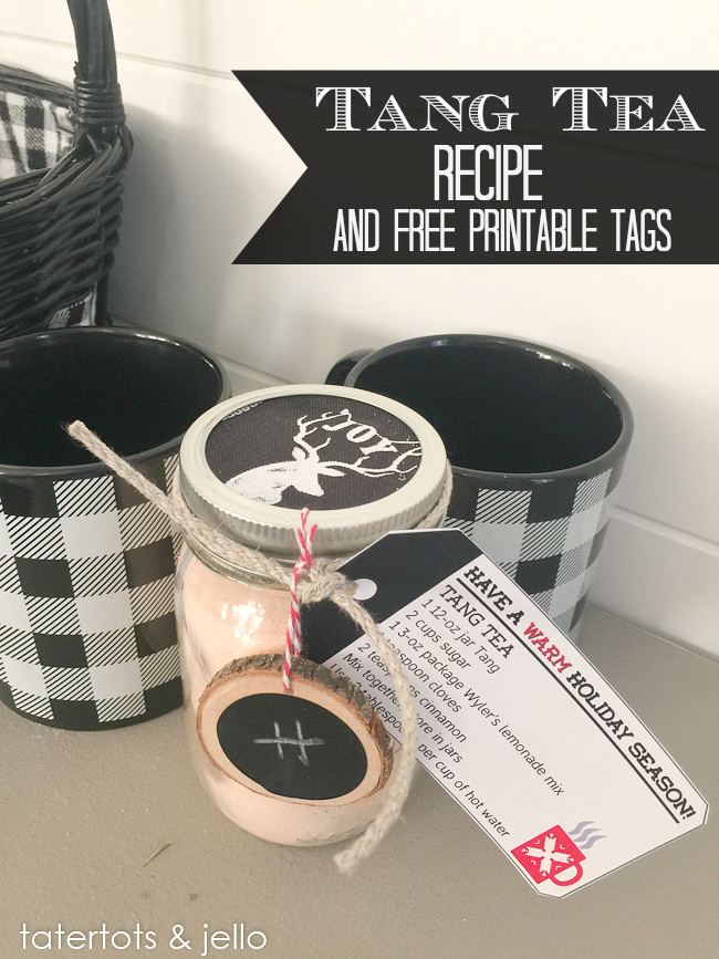 Tang tea Recipe and printable gift tags 