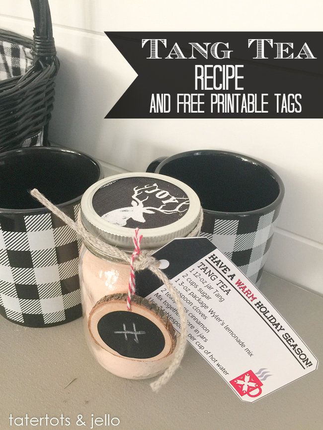 Tang tea Recipe and printable gift tags