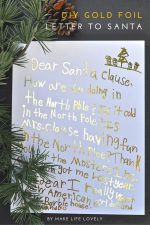 Happy Holidays: DIY Gold Foil Letter to Santa