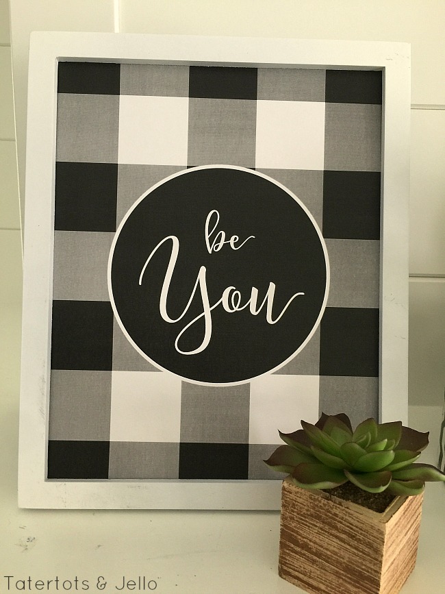 Be You Buffalo Plaid Printable 