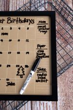 DIY Dry Erase Birthday Calendar!