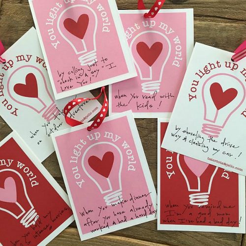You Light Up My World free Valentines printables
