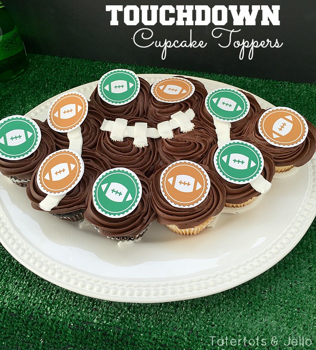 "Touchdown" party pennants & Toppers - free printables 