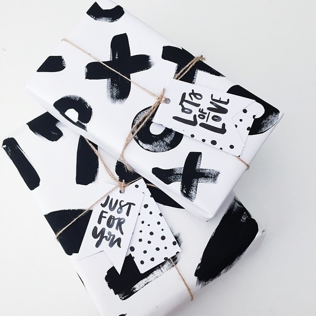 black and white wrapping paper 