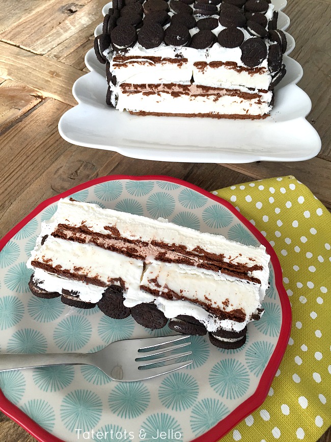 Oreo Ice Cream Sandwich Cake - Tatertots and Jello