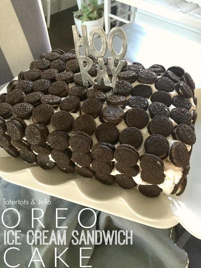 Oreo Ice Cream Sandwich Cake -- Tatertots and Jello