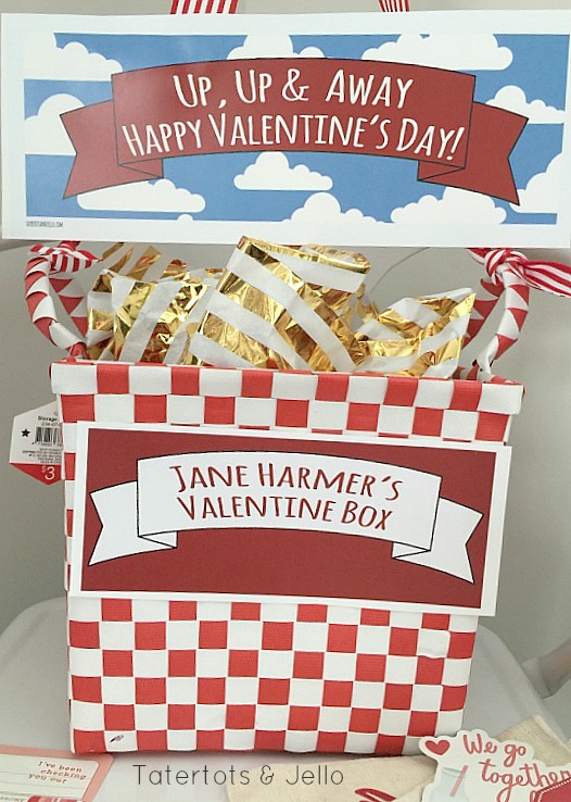 hot air balloon valentine box printables 