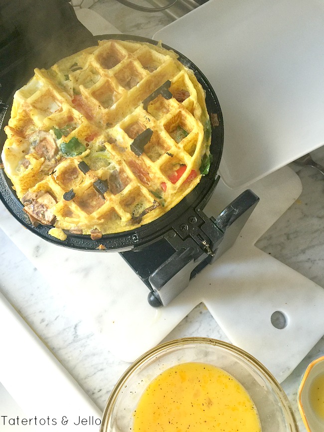 using a waffle iron to make omelets