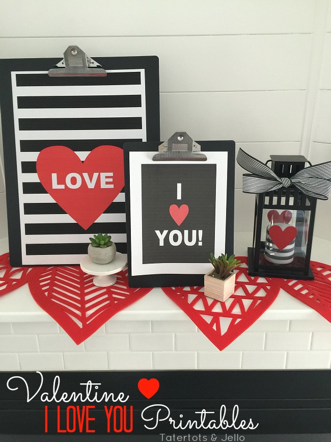 Valentine I Love You Printables