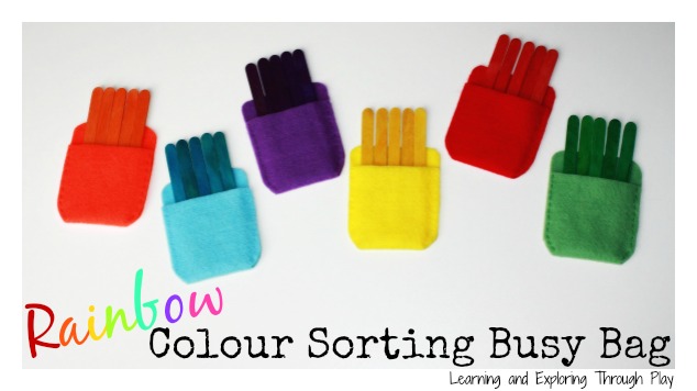 Rainbow Color Sorting Busy Bags @ Learning & Exploring Through Play