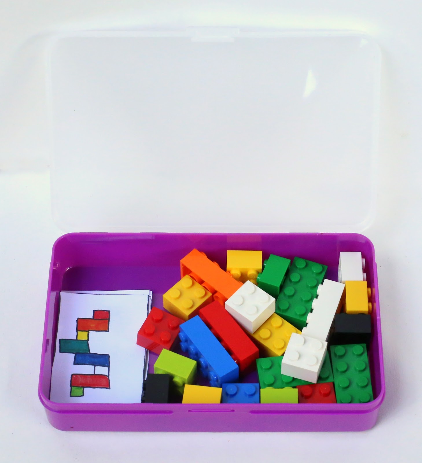 Portable Lego Kit with Activity Cards for Toddler Quiet Time 