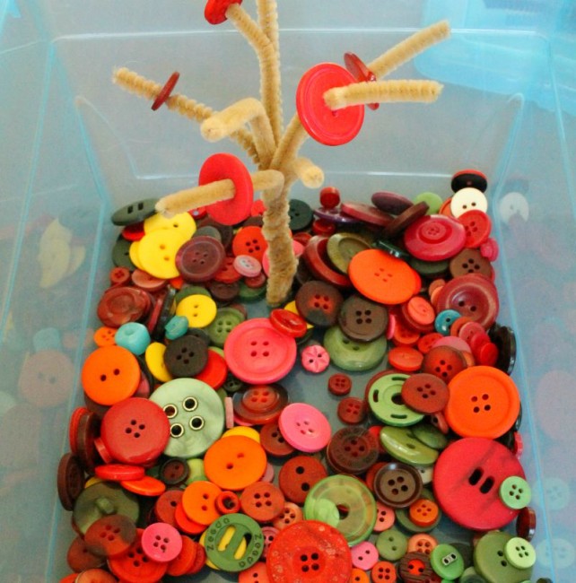 Button Tree Quiet Bin Toddler Idea 