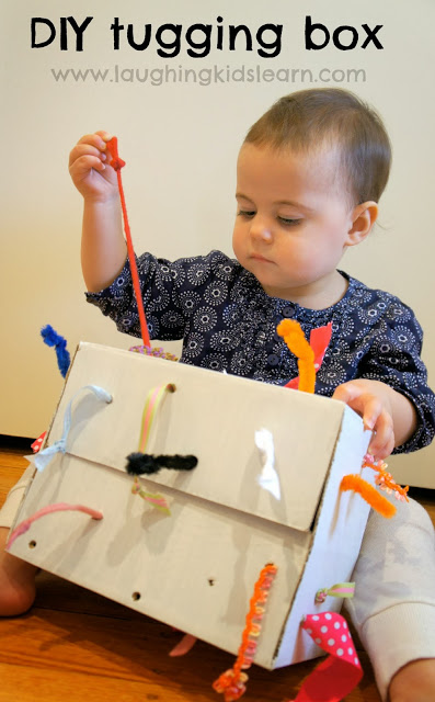 DIY Tugging Box Toddler Quiet Time Idea.