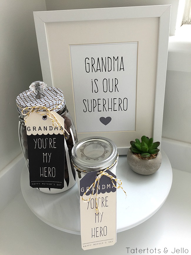 Dipped jars and mother;s day printables 