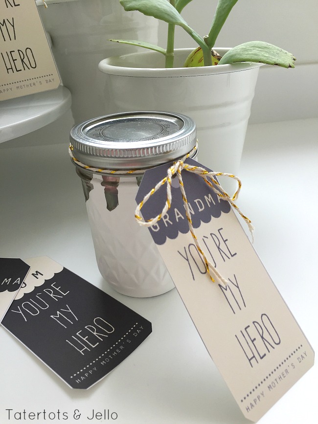 dripped jars tutorial and mothers day printables