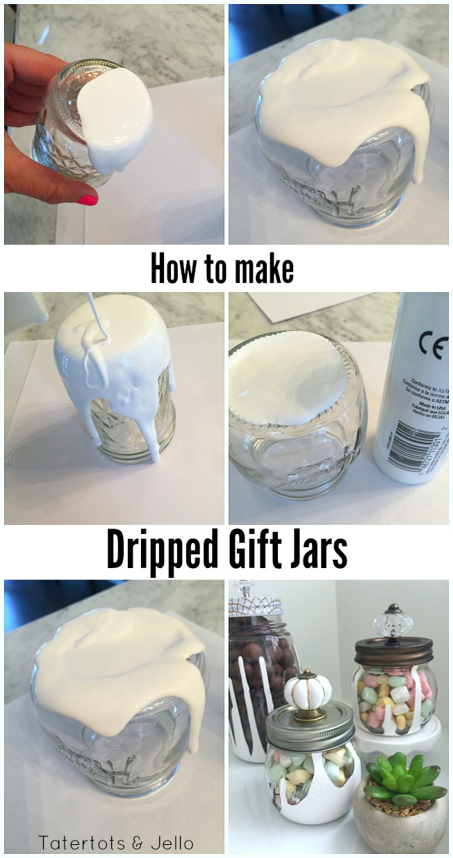 how o make dripped gift jars 