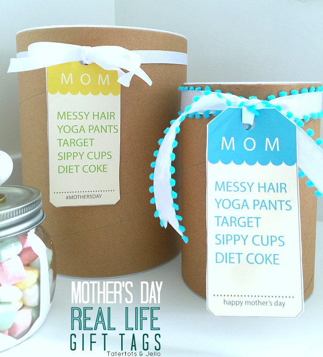 messy hair mom gift tags