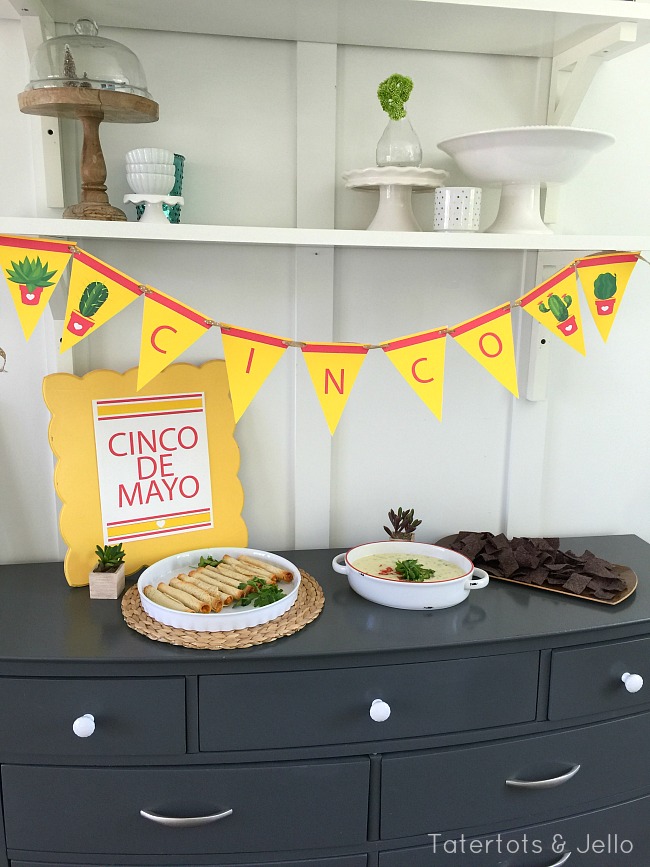 cinco de mayo party printables and queso recipe 