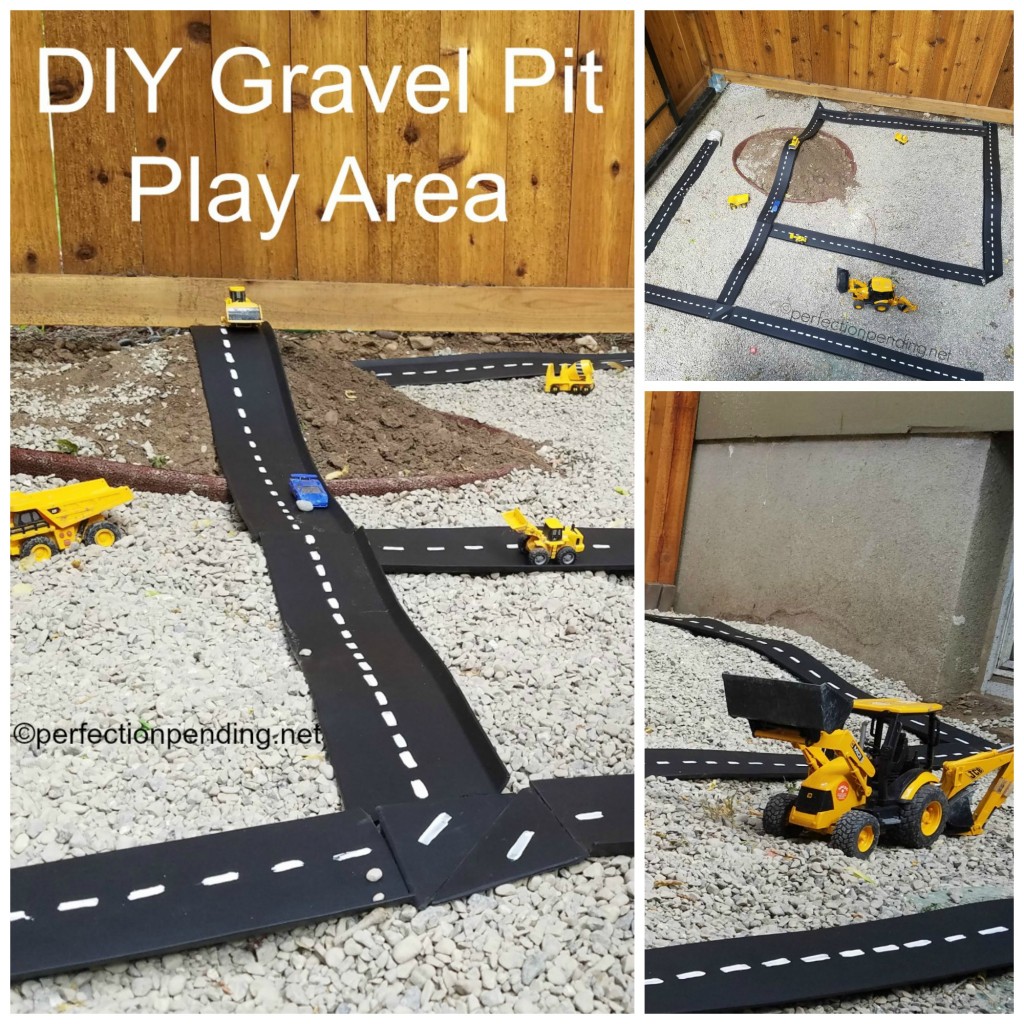 DIY Gravel Pit Play Area Collage