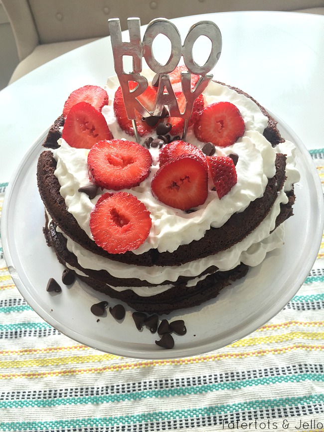 Brownie Waffle Birthday Cake 