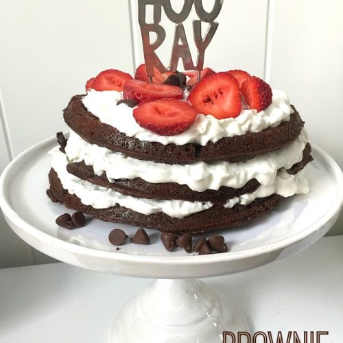 Brownie Waffle Birthday Cake