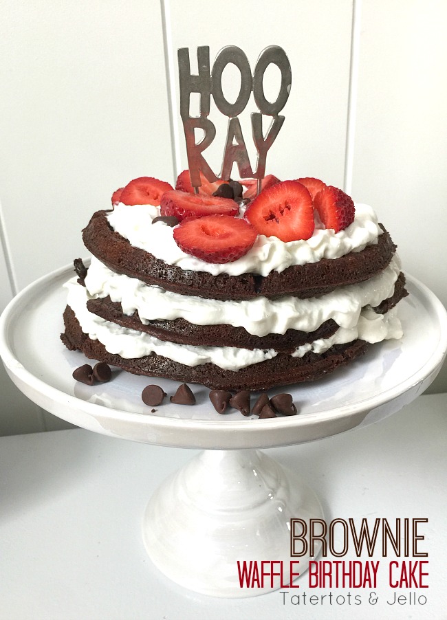 Brownie Waffle Birthday Cake