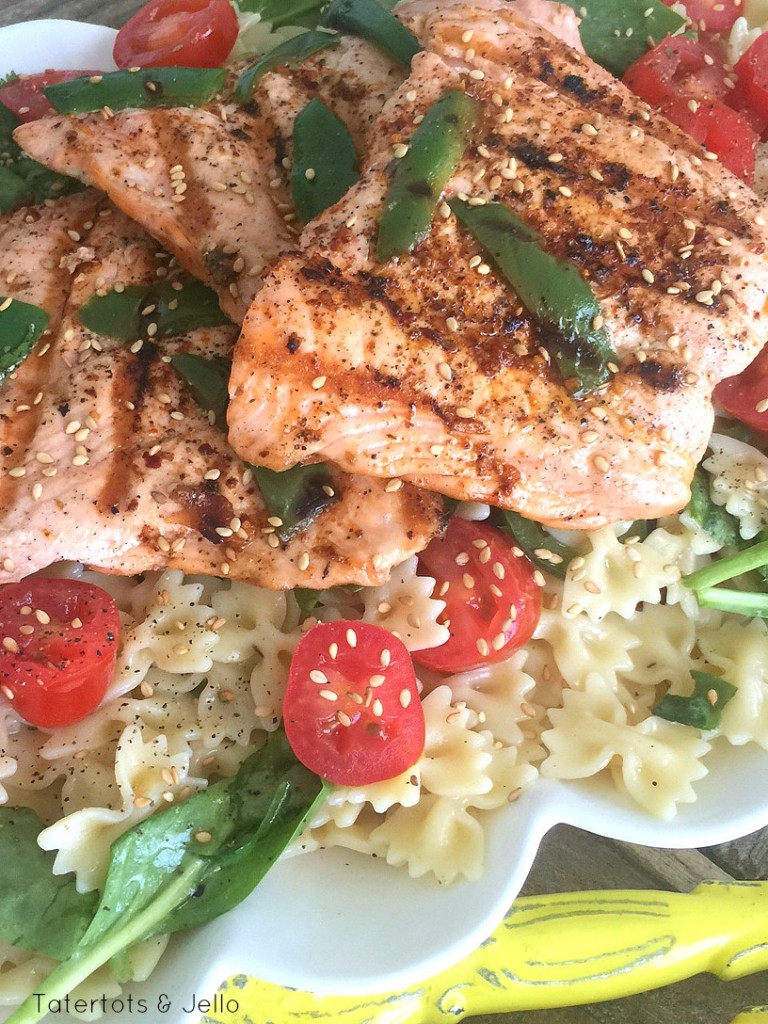 grilled salmon pasta salad with grilled salmon 