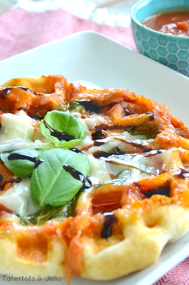 Margherita Pizza Open Face Waffles 