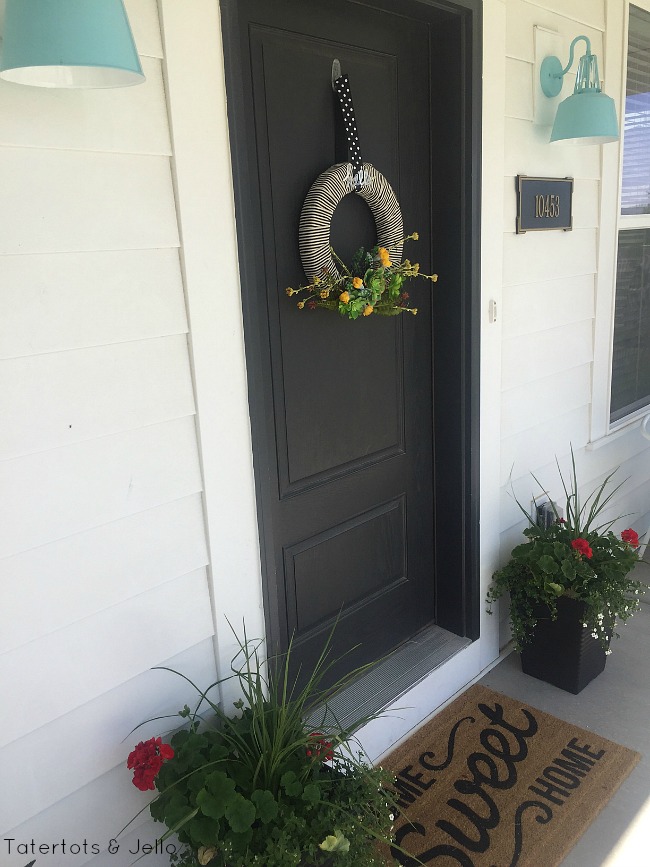 Summer Striped Succulent Wreath 