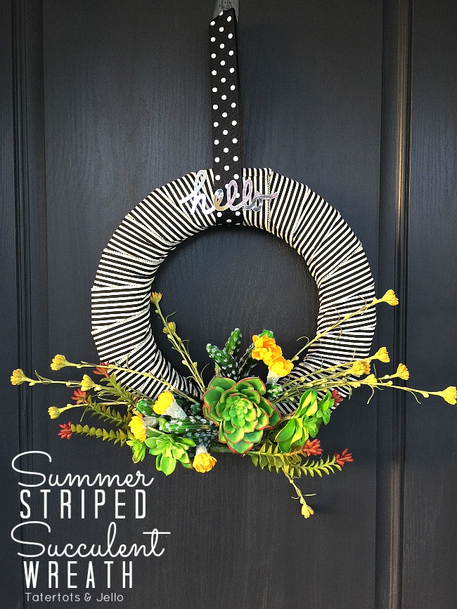 Summer Striped Succulent Wreath