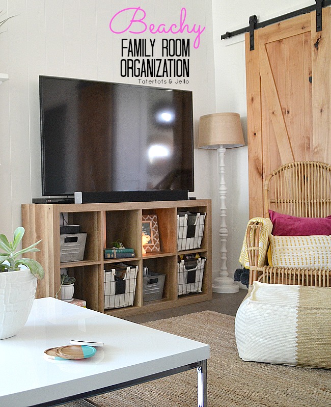 Family Room Beachy Organization Console