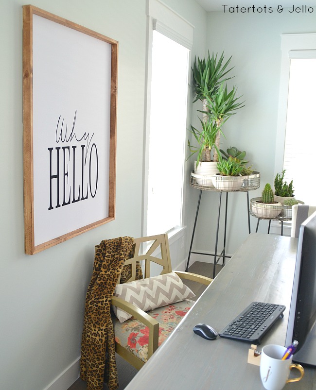 dining room turned office succulent garden 