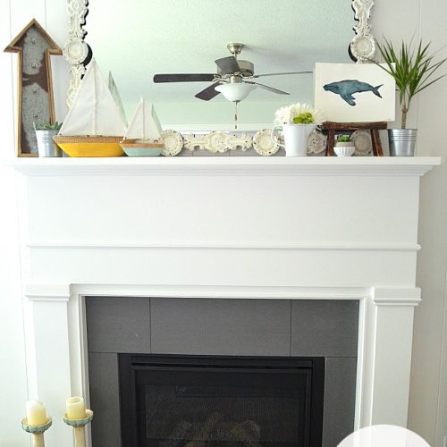 simple summer mantel using found items