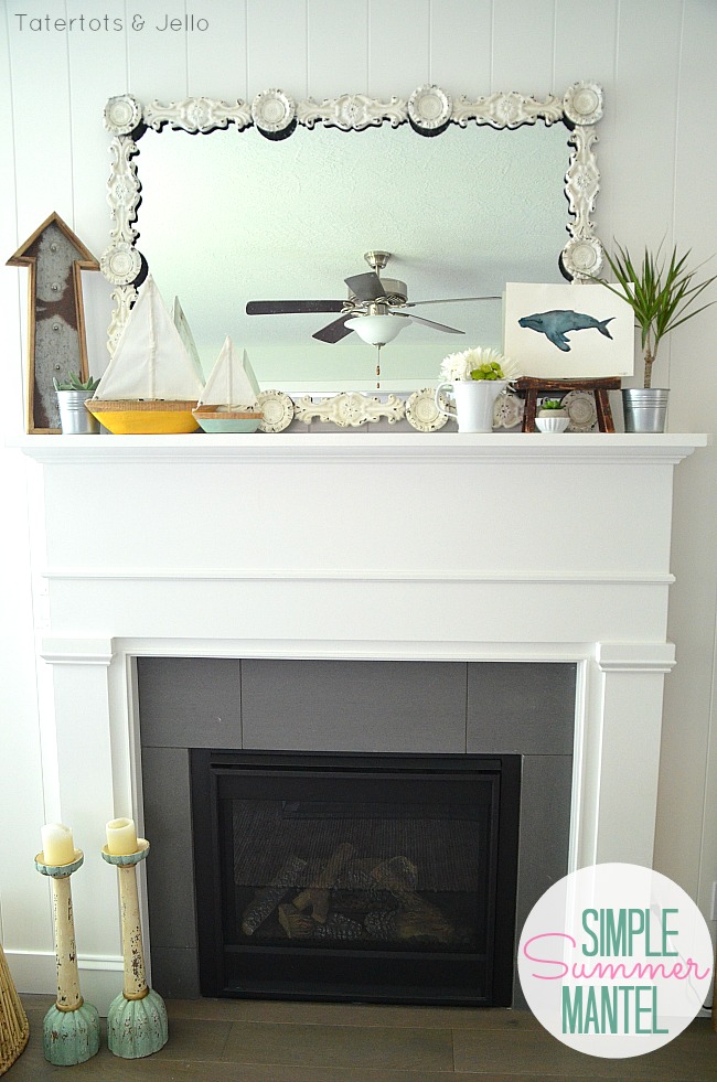 simple summer mantel using found items