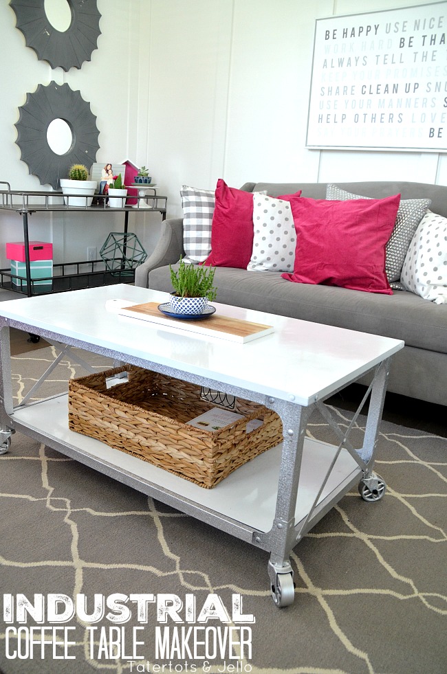 Industrial coffee table makeover 