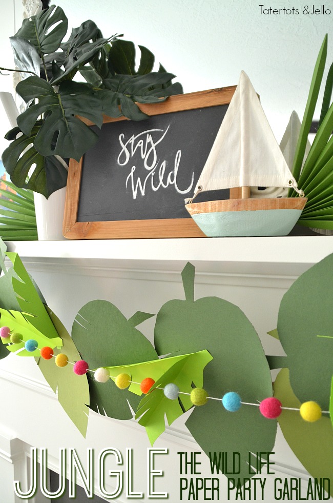 Jungle Leaf Party Garland and free template