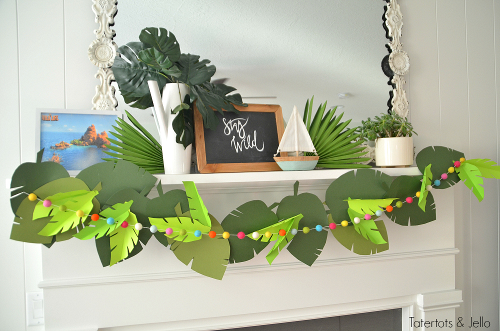 jungle paper party garland and free leaf templates 