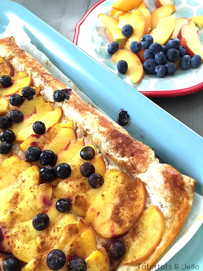 peach and berry phyllo puff pastry tart 